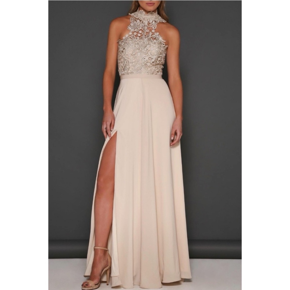LUXE  Elle Zeitoune Luxe CARY CHAMPAGNE DRESS NWT